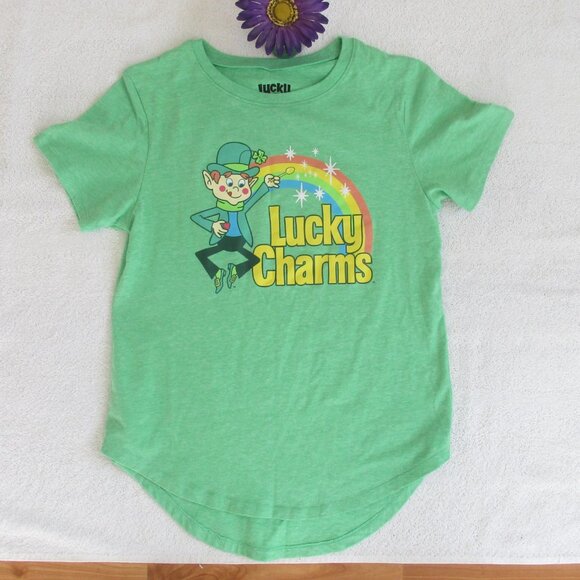 LUCKY CHARMS T-Shirt Size Medium Juniors Graphic Tee Green - Picture 8 of 10
